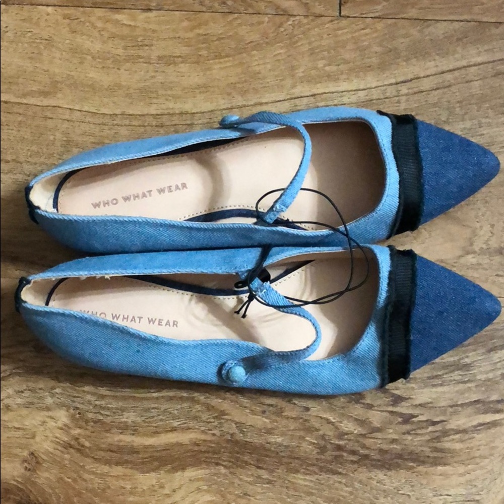 Denim Mary Jane flats